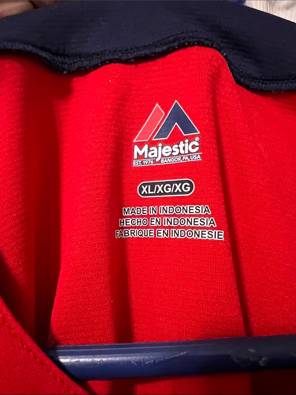 Majestic Red and Navy Los Angeles Angels Baseball Jersey - Picture 4 of 5